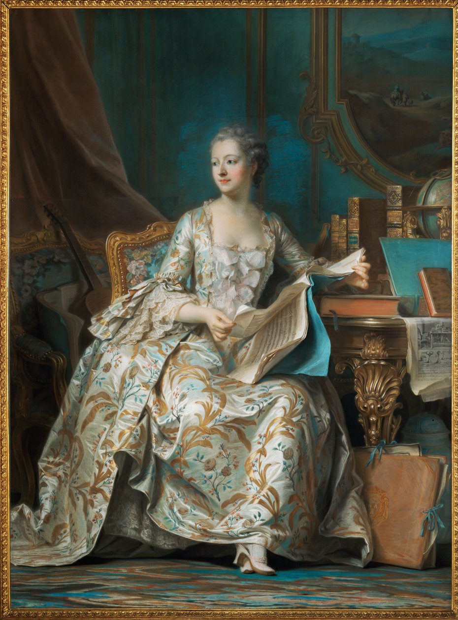 Pompadour, Marquise de (Jeanne Antoinette Poisson) (painting) - Quentin de la Latour