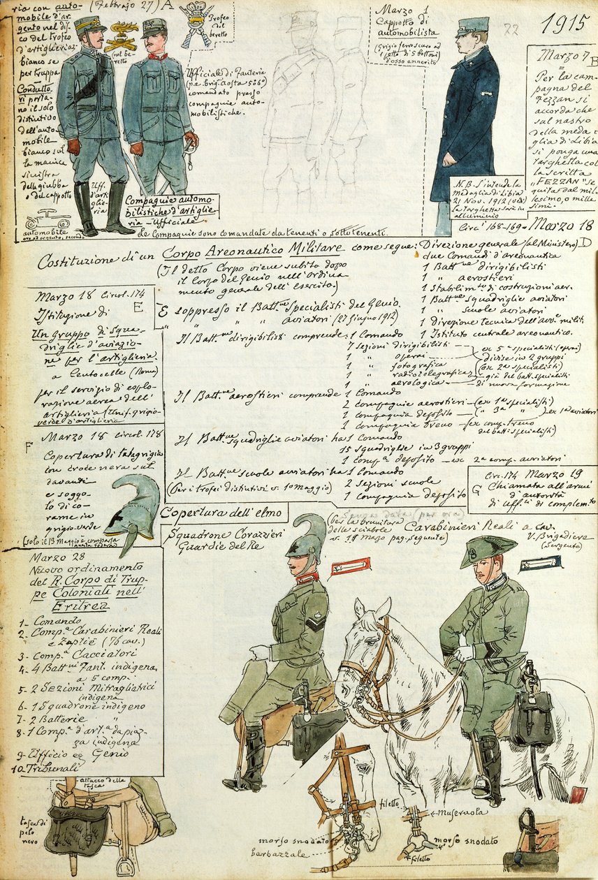 Divers uniformes du Royaume d