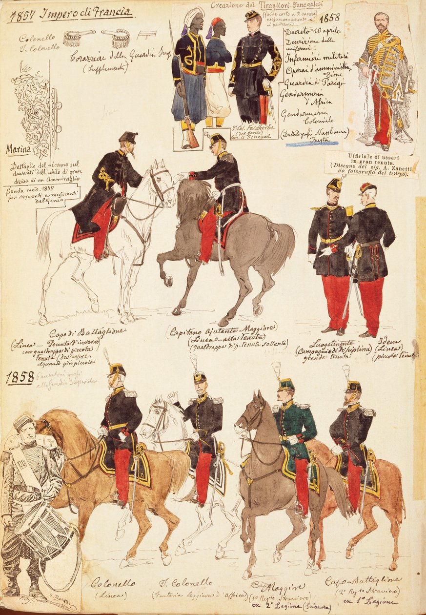 Divers uniformes du Royaume de France - Quinto Cenni