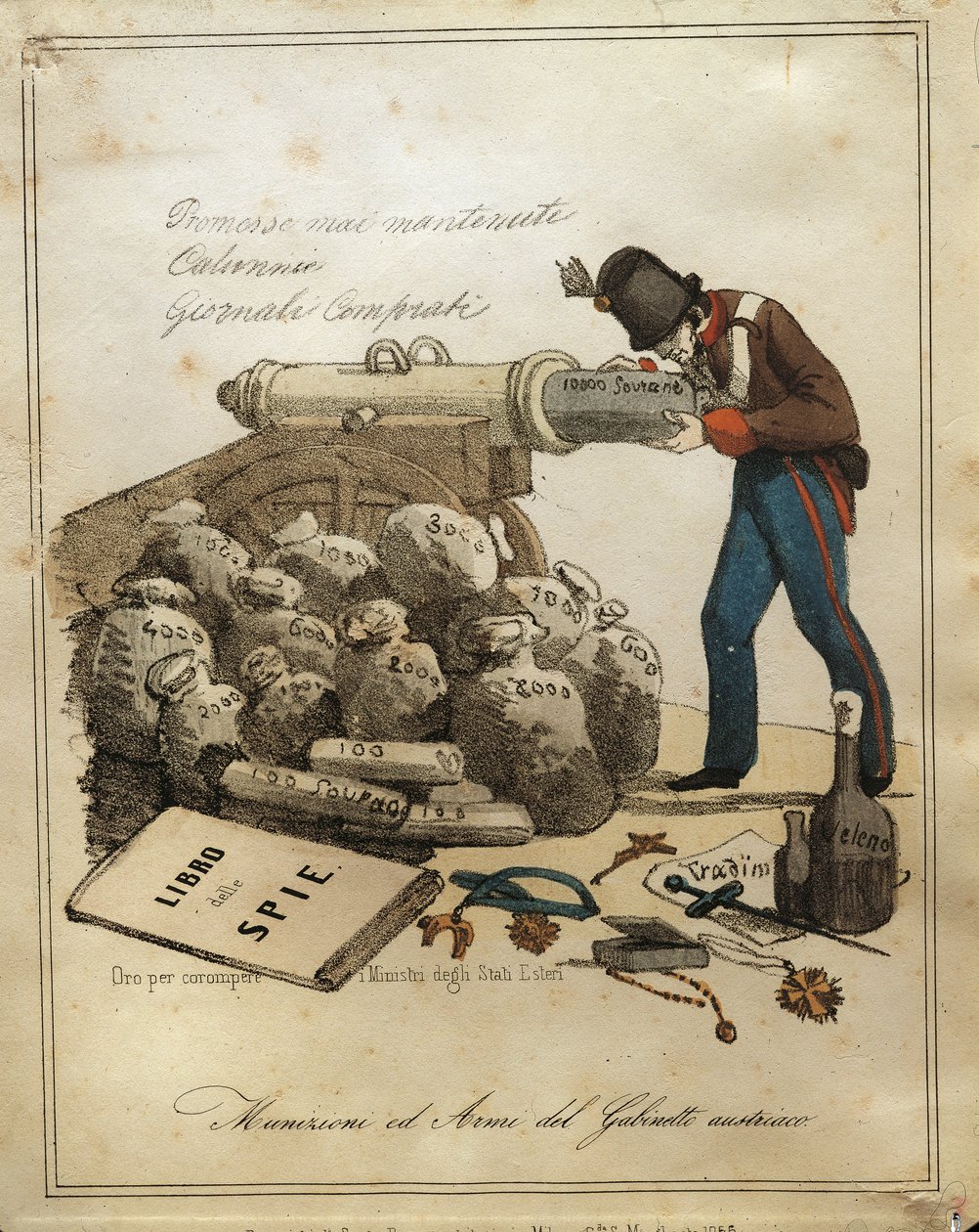 Armes et munitions du ministère autrichien, satire anti-autrichienne vénitienne - Quinto Cenni