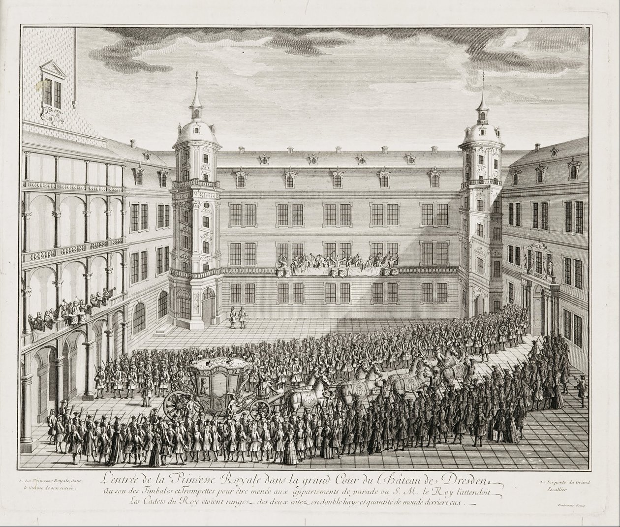 Palais de Dresde, grande cour lors de l