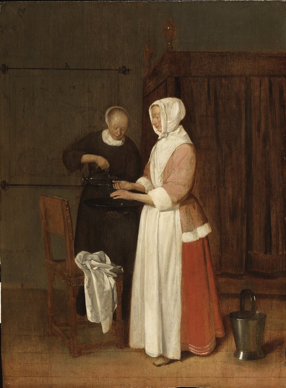 Une femme se lavant les mains, 1662 - Quiringh Van Brekelenkam