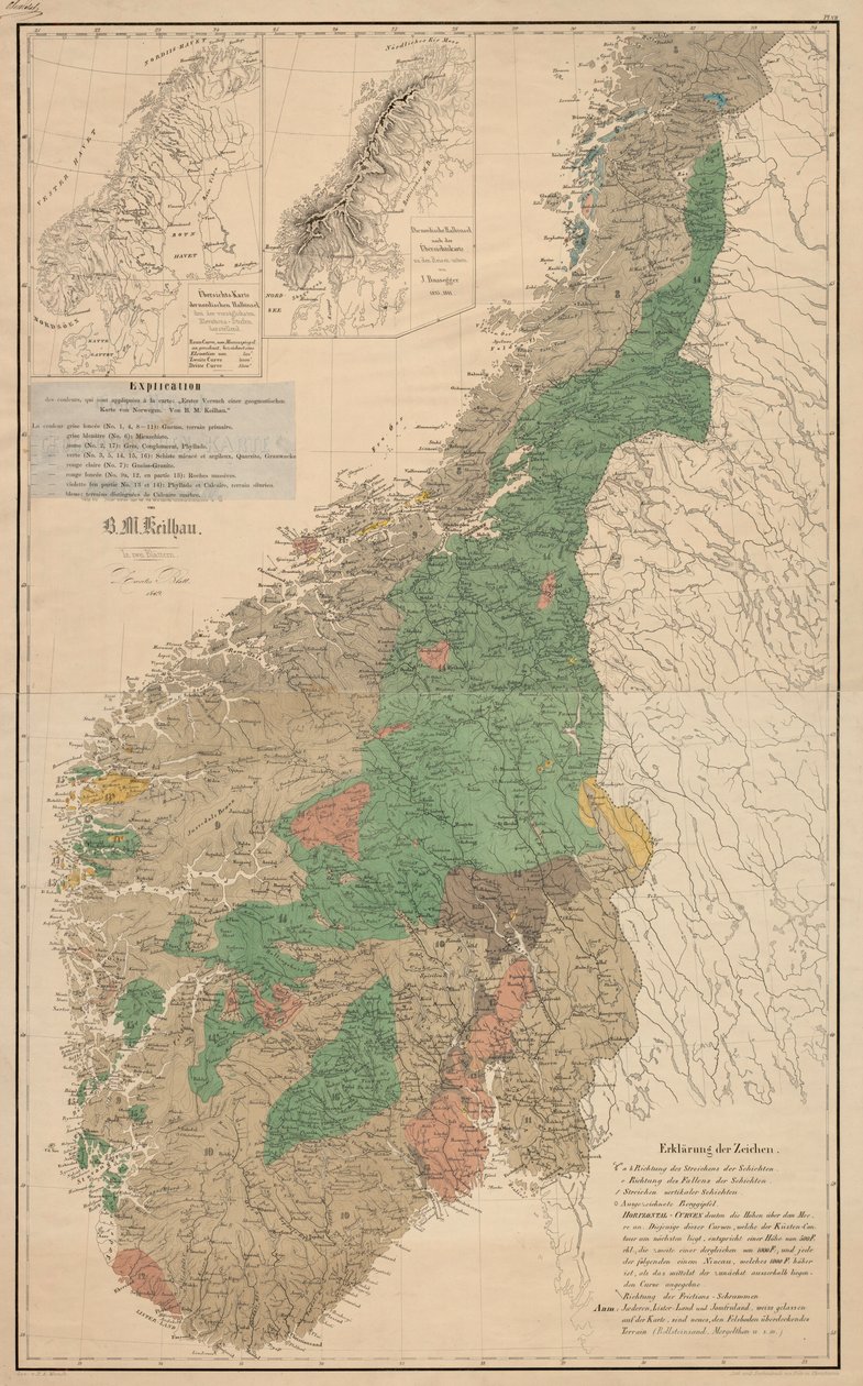 Première tentative de carte géonostique de la Norvège - R.M. Keilhau