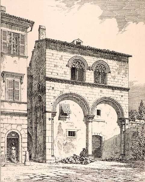 Maison sur la Piazza del Duomo, Viterbo, Italie, de 