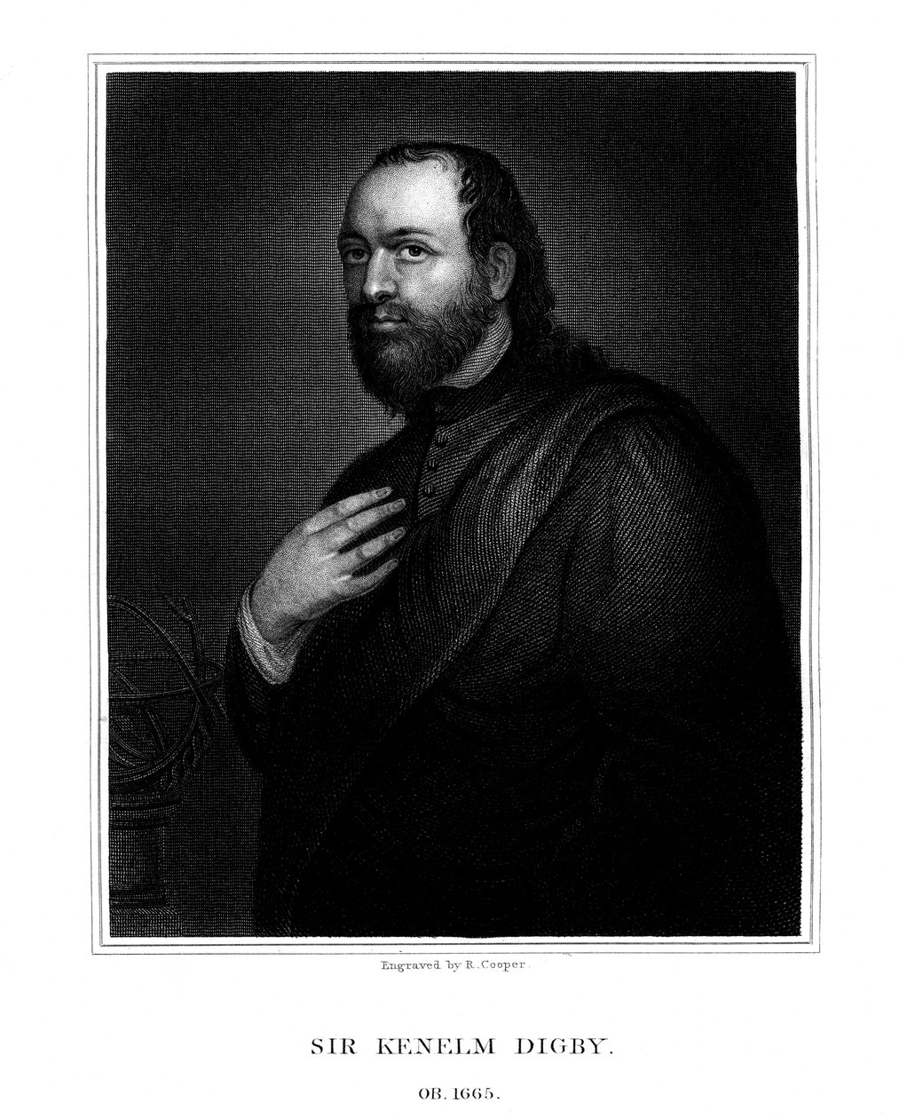 Sir Kenelm Digby, scientifique et diplomate anglais, 1825 - R. Cooper