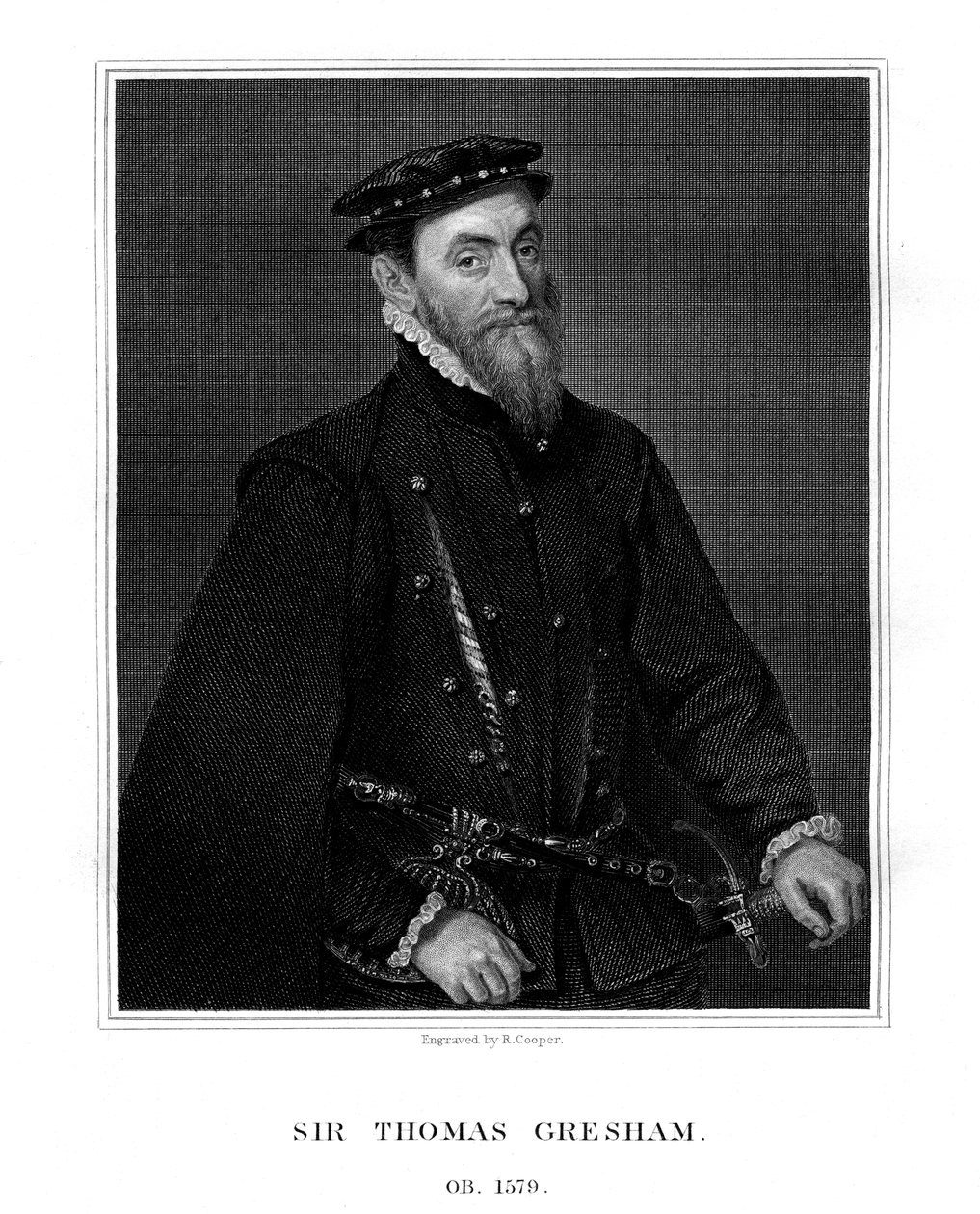 Sir Thomas Gresham, marchand et financier anglais, 1823 - R. Cooper