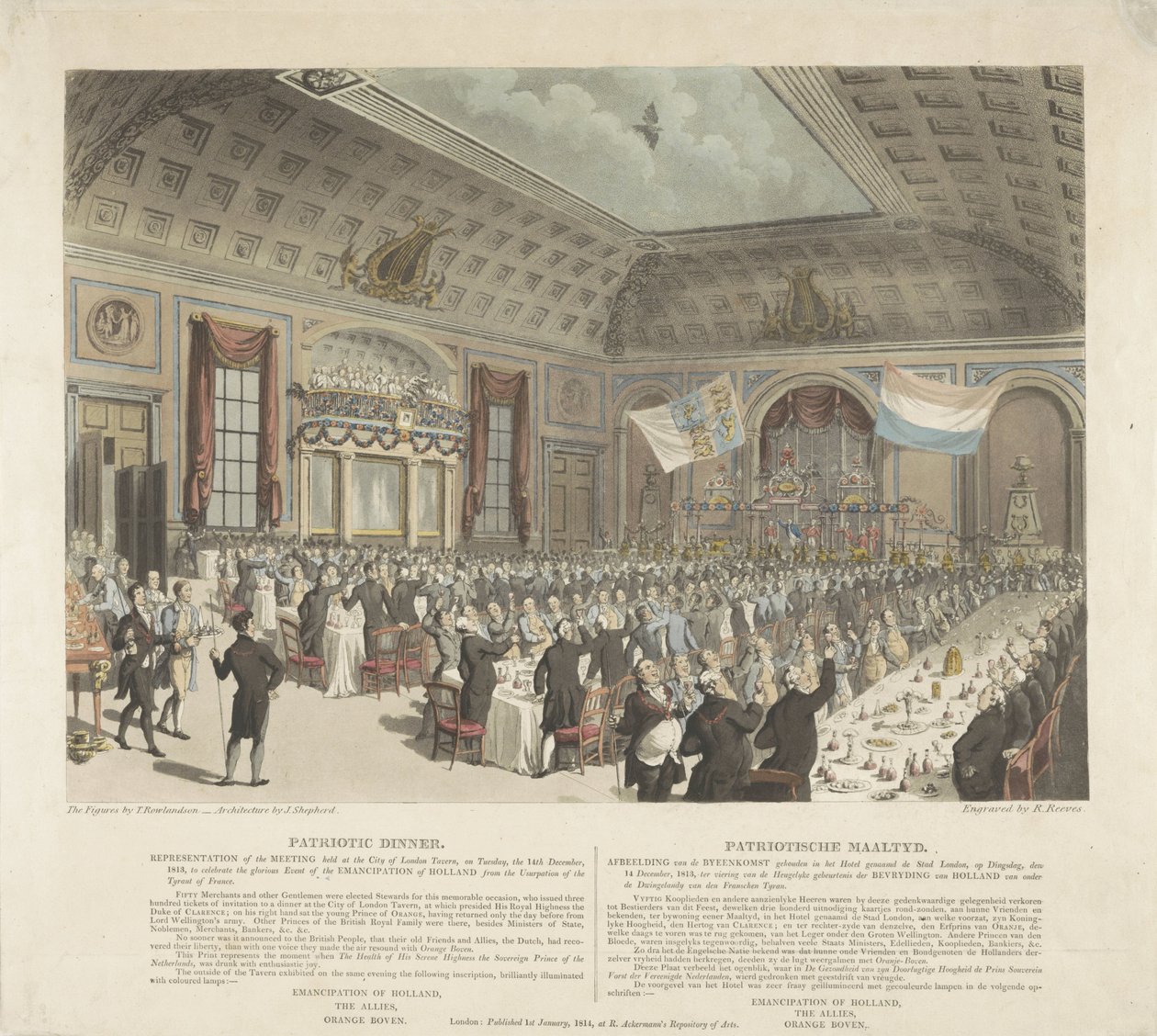 Dîner patriotique à Londres, 1813 - R. Reeves