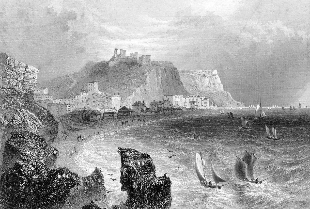 La côte à Hastings, East Sussex, 1840 - R. Wallis