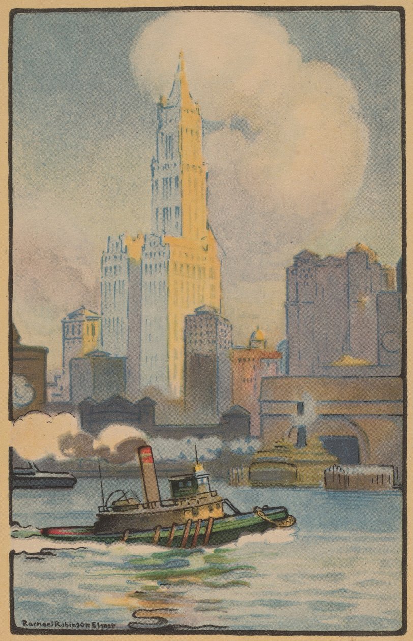 Le bâtiment Woolworth depuis le ferry, 1914 - Rachael Robinson Elmer