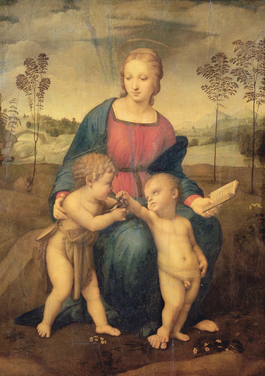 Madone au chardonneret, vers 1506 (avant restauration) - Raffaello Sanzio Raphael