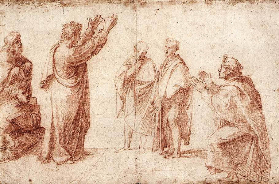Étude pour Saint Paul prêchant à Athènes - Raffaello Sanzio Raphael