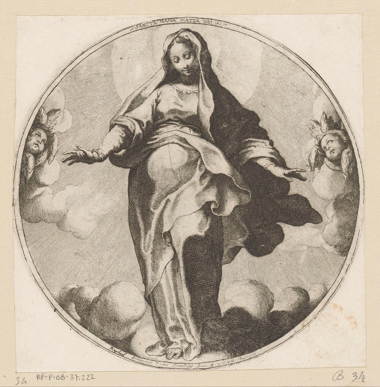 Marie dans les nuages - Raffaello Schiaminossi