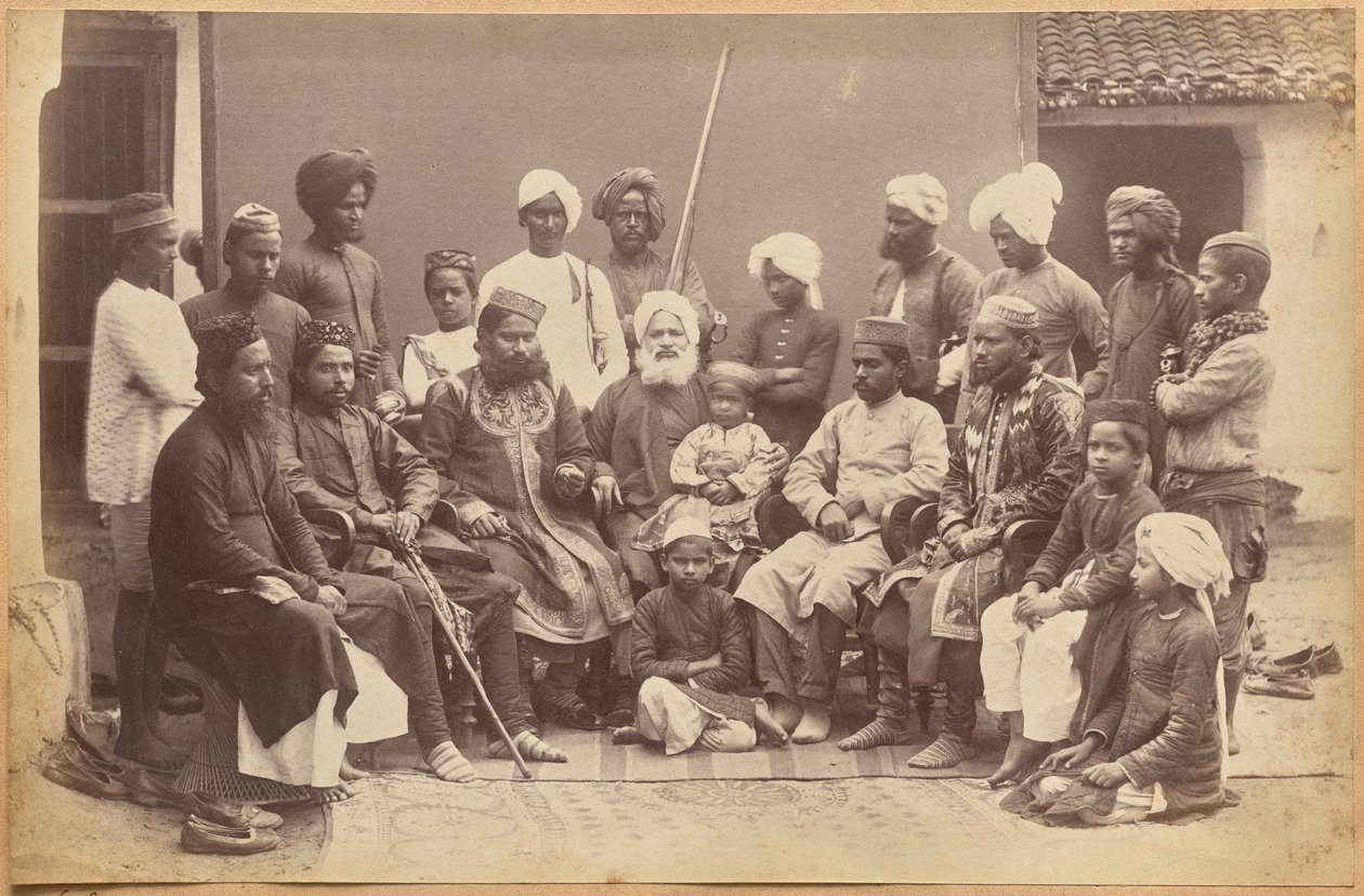Famille de Mowhri Rahman Alli Khan, Rewa (recto, en bas) - Raja Deen Dayal