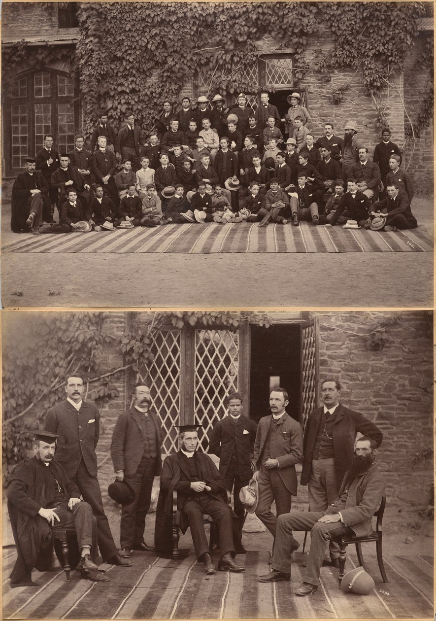 Directeur et enseignants de la Bishop Cotton School, Shimla (recto) ; élèves de la classe moyenne et personnel de la Bishop Cotton School, Shimla (verso) - Raja Deen Dayal