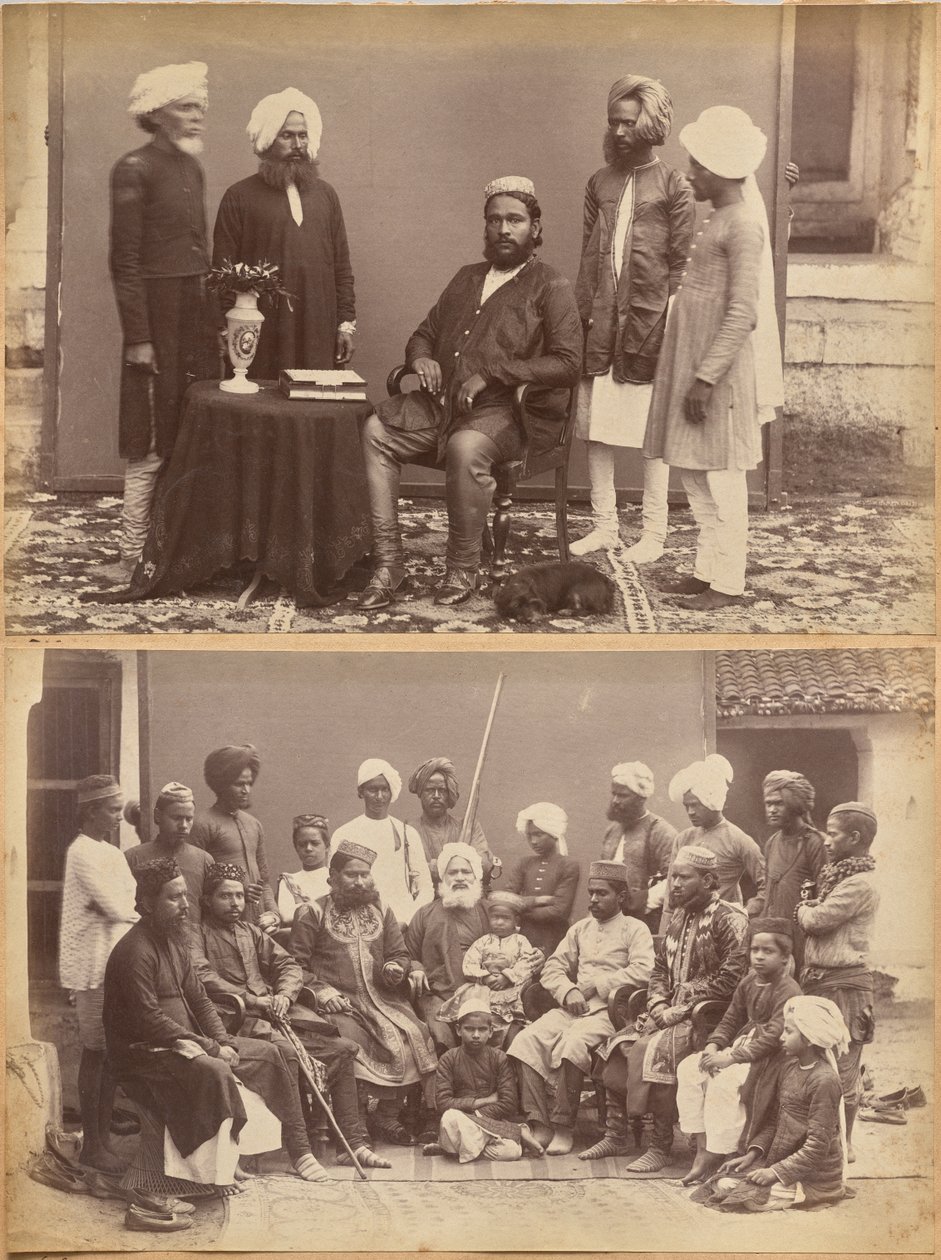 Ramkishore Singh, Rewa (recto, haut); famille de Mowhri Rahman Alli Khan, Rewa (recto, bas) - Raja Deen Dayal