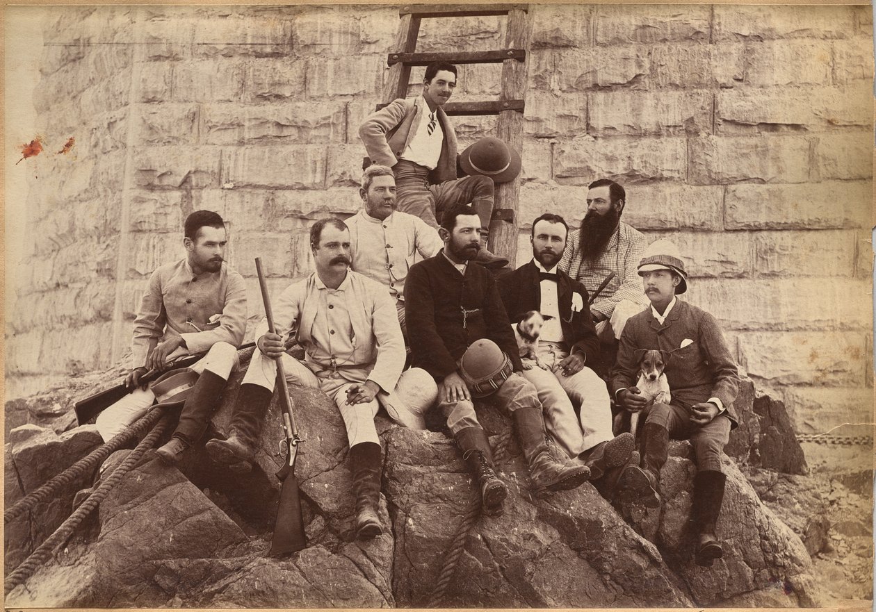 Personnel de Messrs. Glover & Co., pont du Sindh (verso) - Raja Deen Dayal