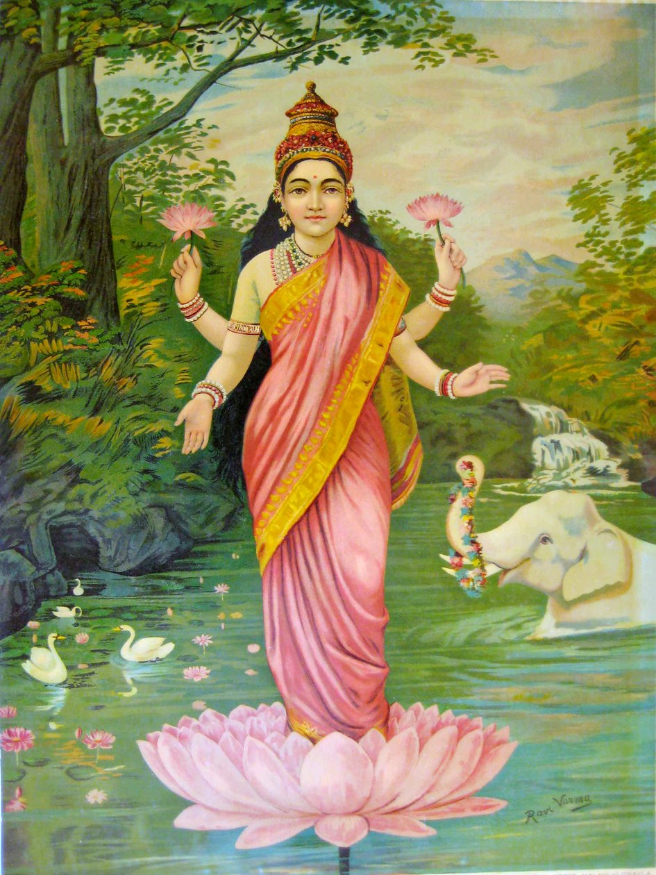 Lakshmi de Raja Ravi Varma - Raja Ravi Varma
