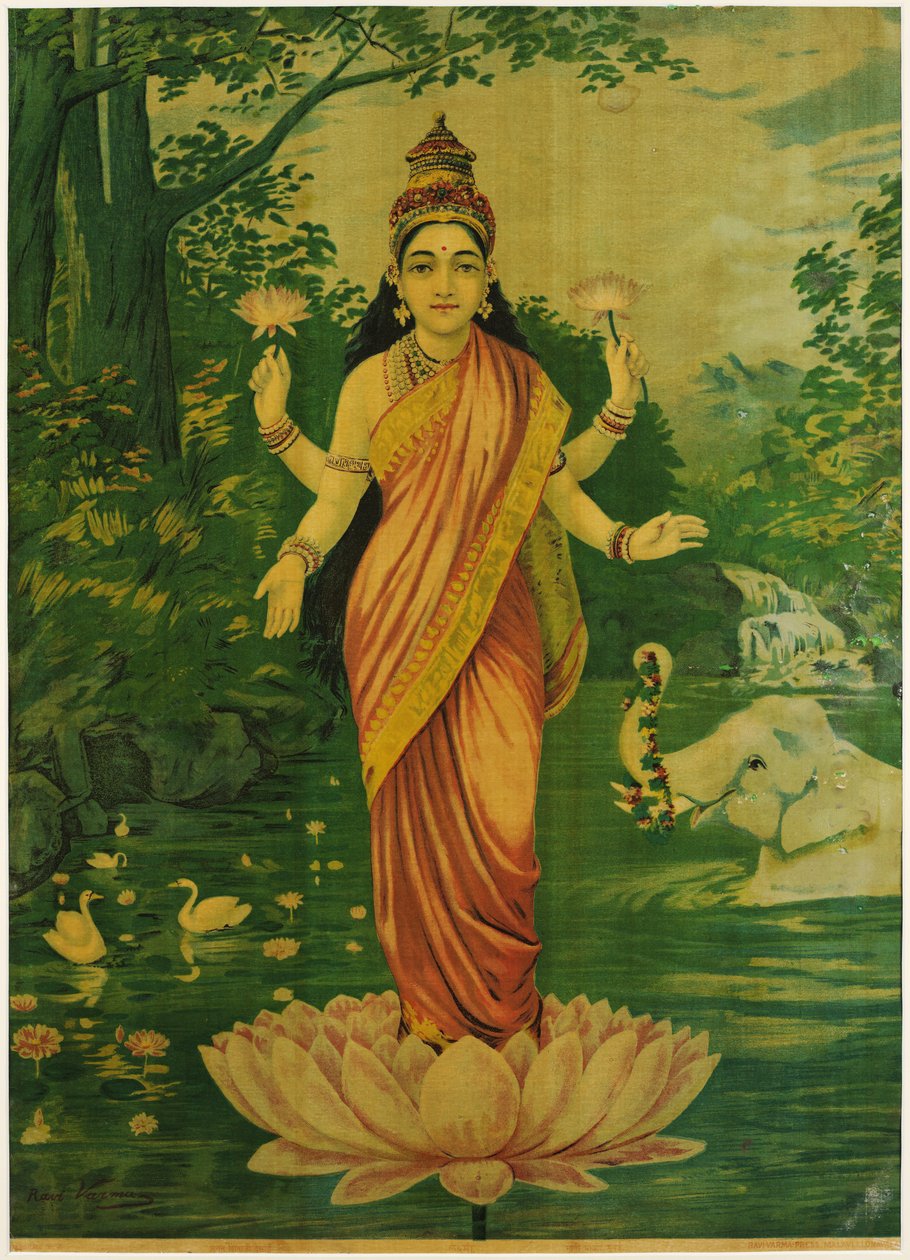 Lakshmi, de Raja Ravi Varma, années 1930 - Raja Ravi Varma