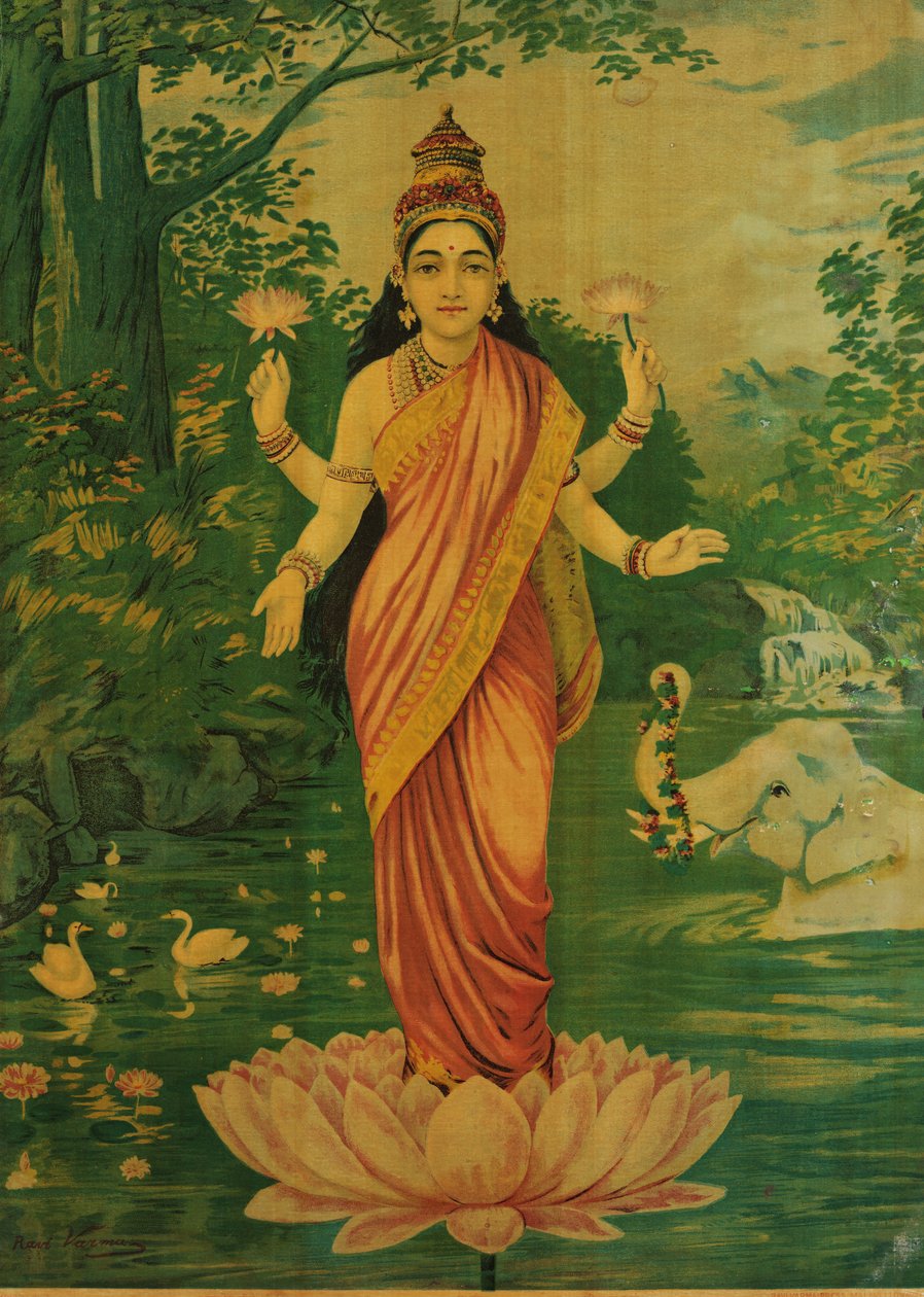 Lakshmi, par Raja Ravi Varma et Ravi Varma Press, années 1930 - Raja Ravi Varma