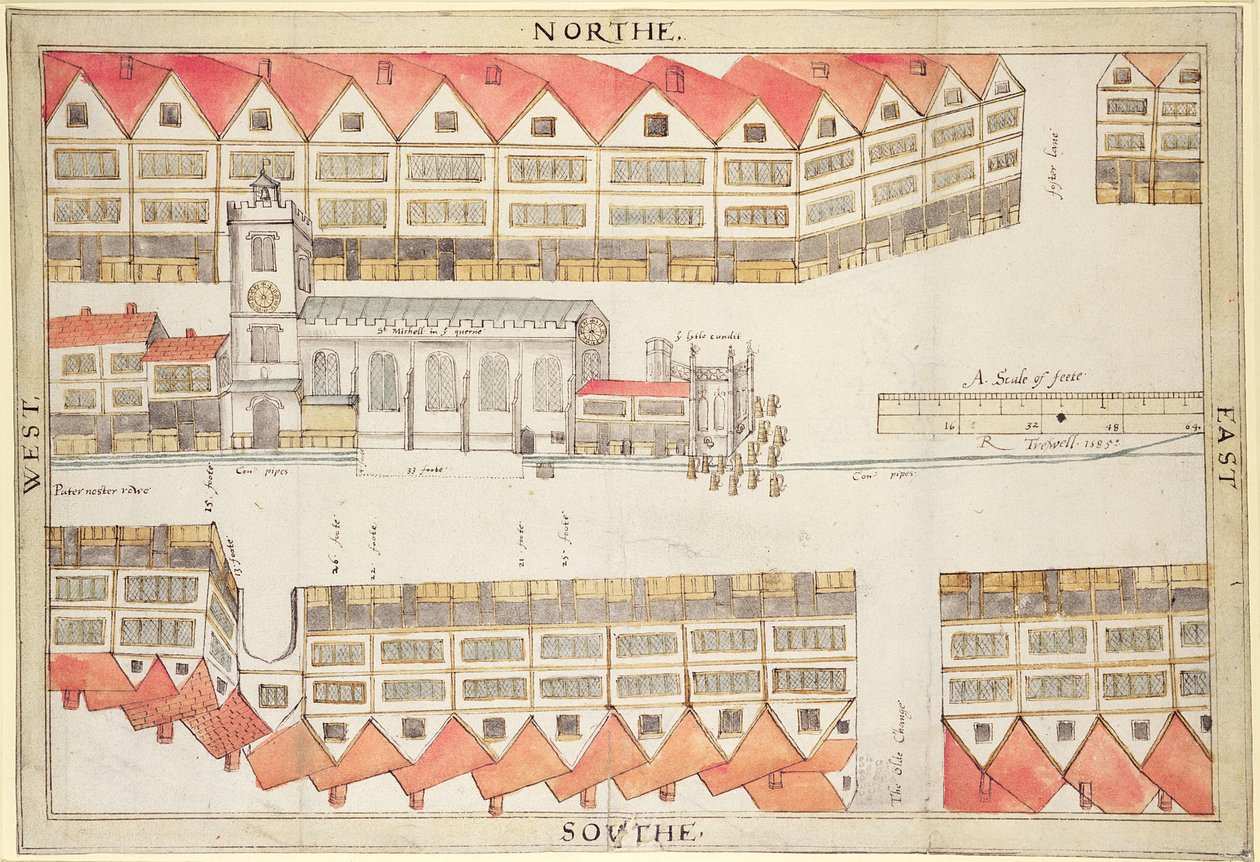 Carte de Cheapside, Londres, 1585 | Ralph Treswell