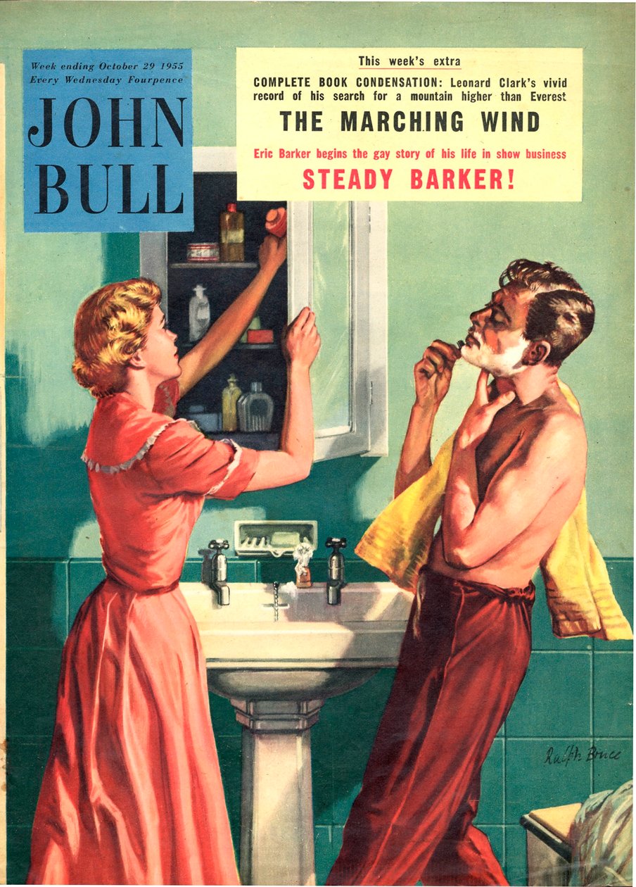 Couverture de "John Bull", octobre 1955 (lithographie couleur) - Ralph Bruce