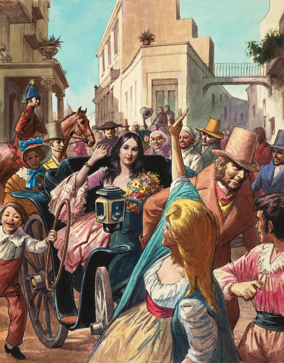 Maria Malibran (1808-36) en visite à Lucques en Italie (gouache sur papier) - Ralph Bruce