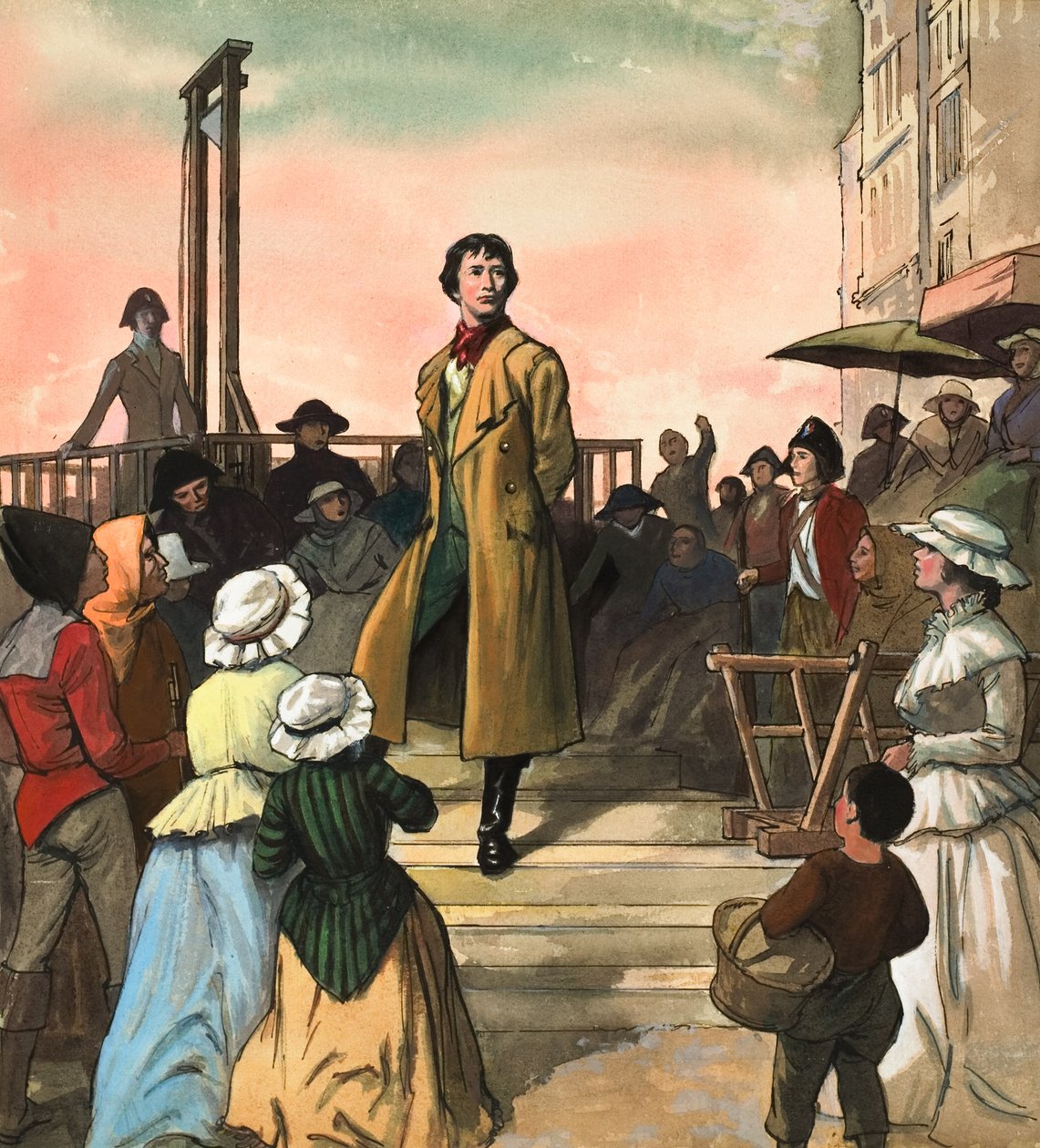 Sydney Carton, tiré du "Conte de deux villes" de Charles Dickens (gouache sur papier) - Ralph Bruce