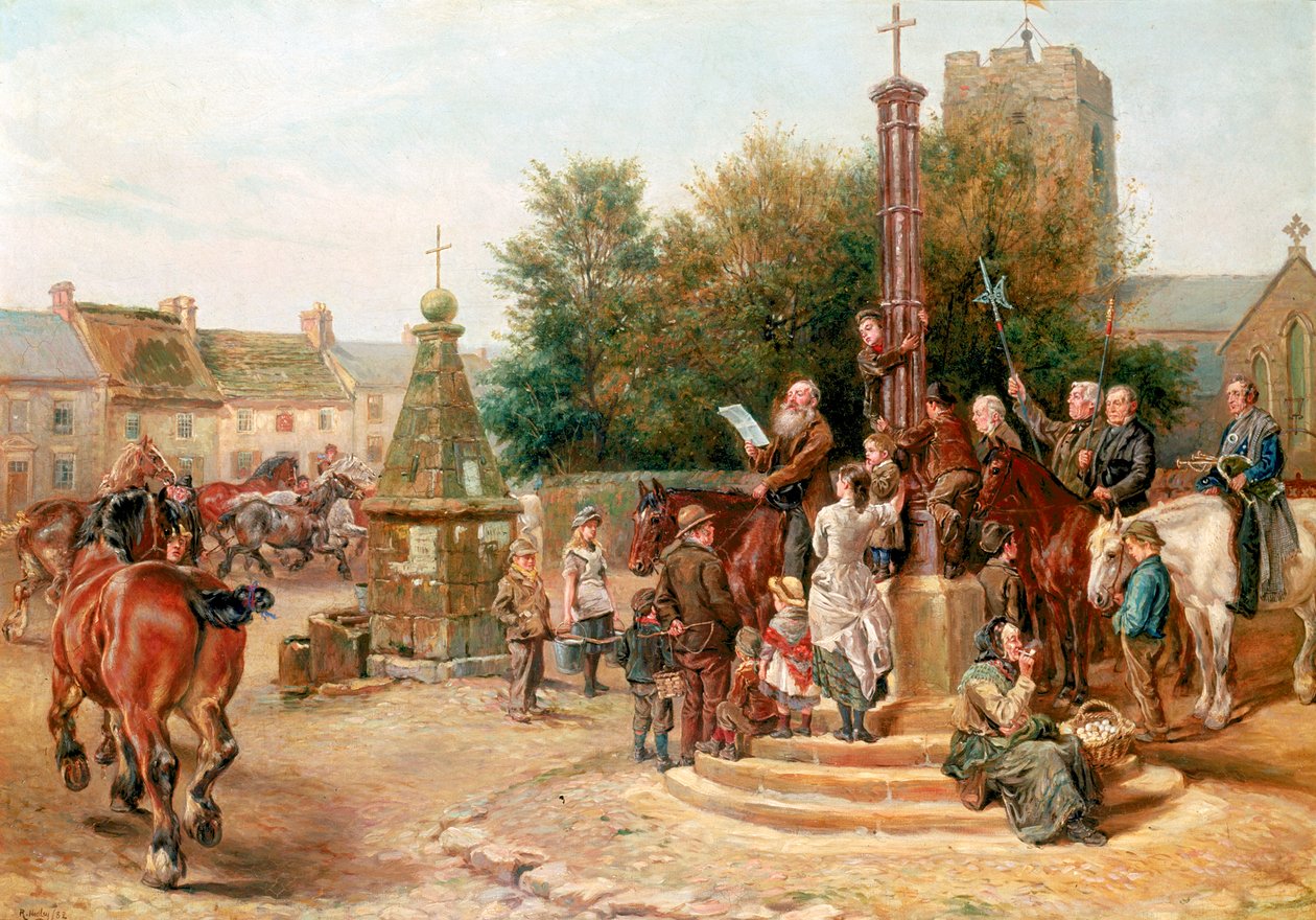 Proclamation de la foire de Stagshaw à Corbridge - Ralph Hedley