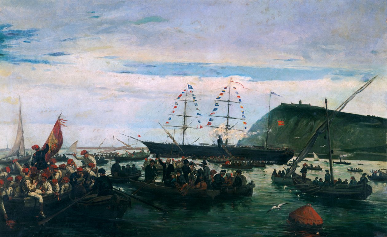 Volontaires catalans embarquant pour la guerre à Cuba en 1870 - Ramón Padró y Pedret