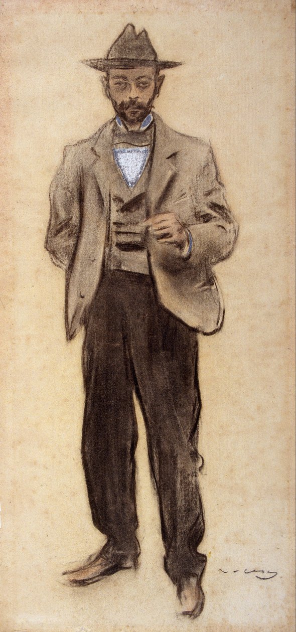 Portrait de Manolo Hugué - Ramon Casas i Carbo