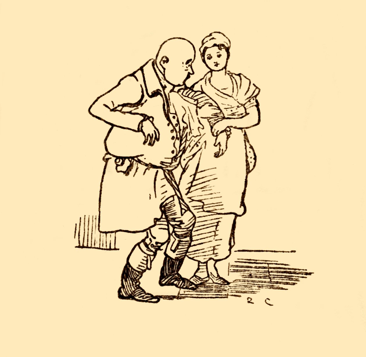 John Gilpin arrive, sans chapeau et sans perruque, 1878, vers 1918 - Randolph Caldecott