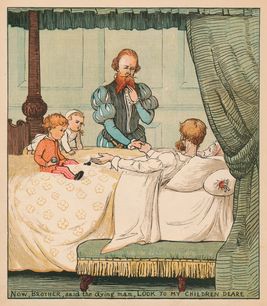 Maintenant, frère, dit le mourant, regarde mes chers enfants, vers 1878 - Randolph Caldecott
