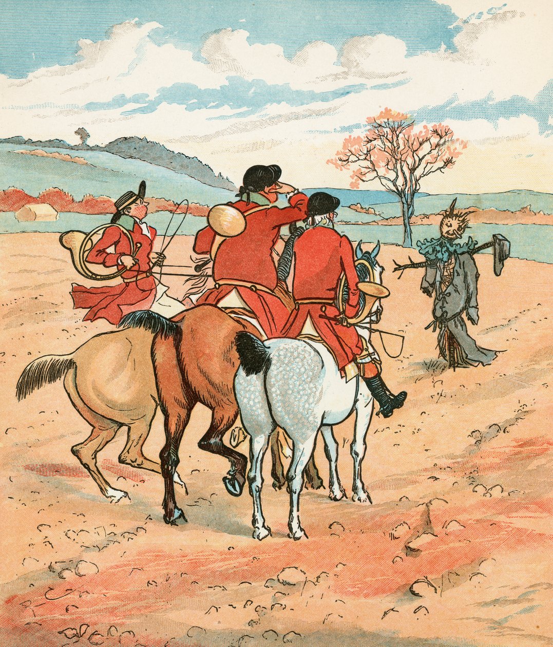 La chasse (lithographie couleur) - Randolph Caldecott