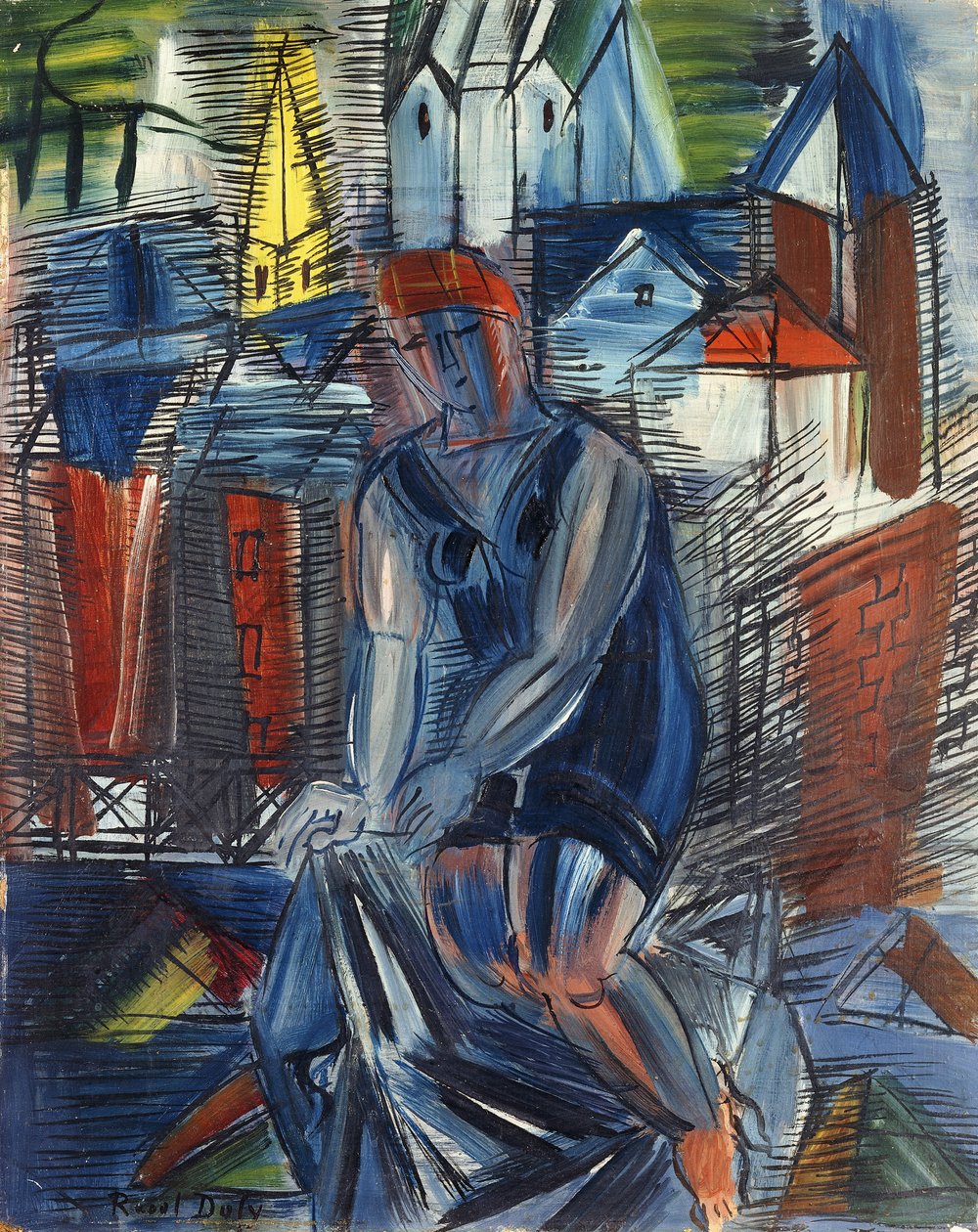 Baigneuse, vers 1950 (huile sur carton) - Raoul Dufy