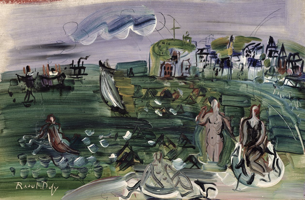 Baigneurs à Sainte-Adresse (huile sur toile) - Raoul Dufy