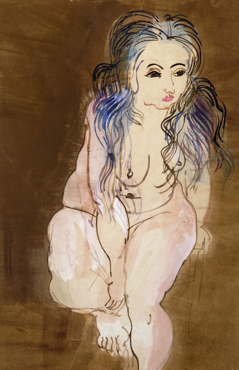 Nude Woman Seated ; Femme Nue Assise - Raoul Dufy