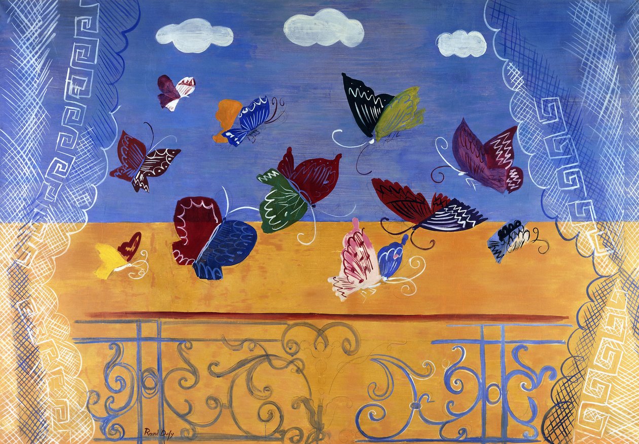 Fenêtre ouverte avec papillons - Raoul Dufy