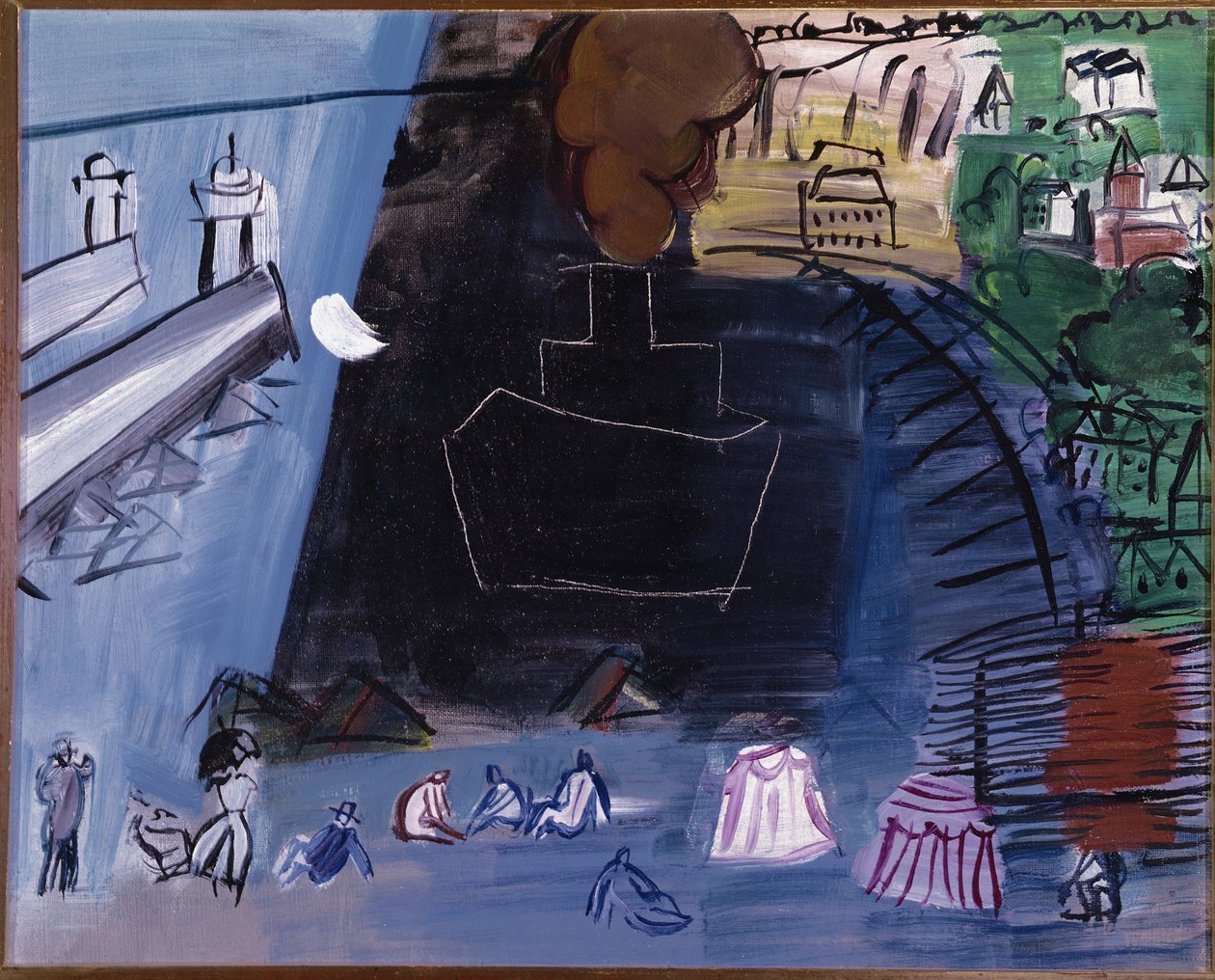 The Black Cargo (huile sur toile, 20e siècle) - Raoul Dufy