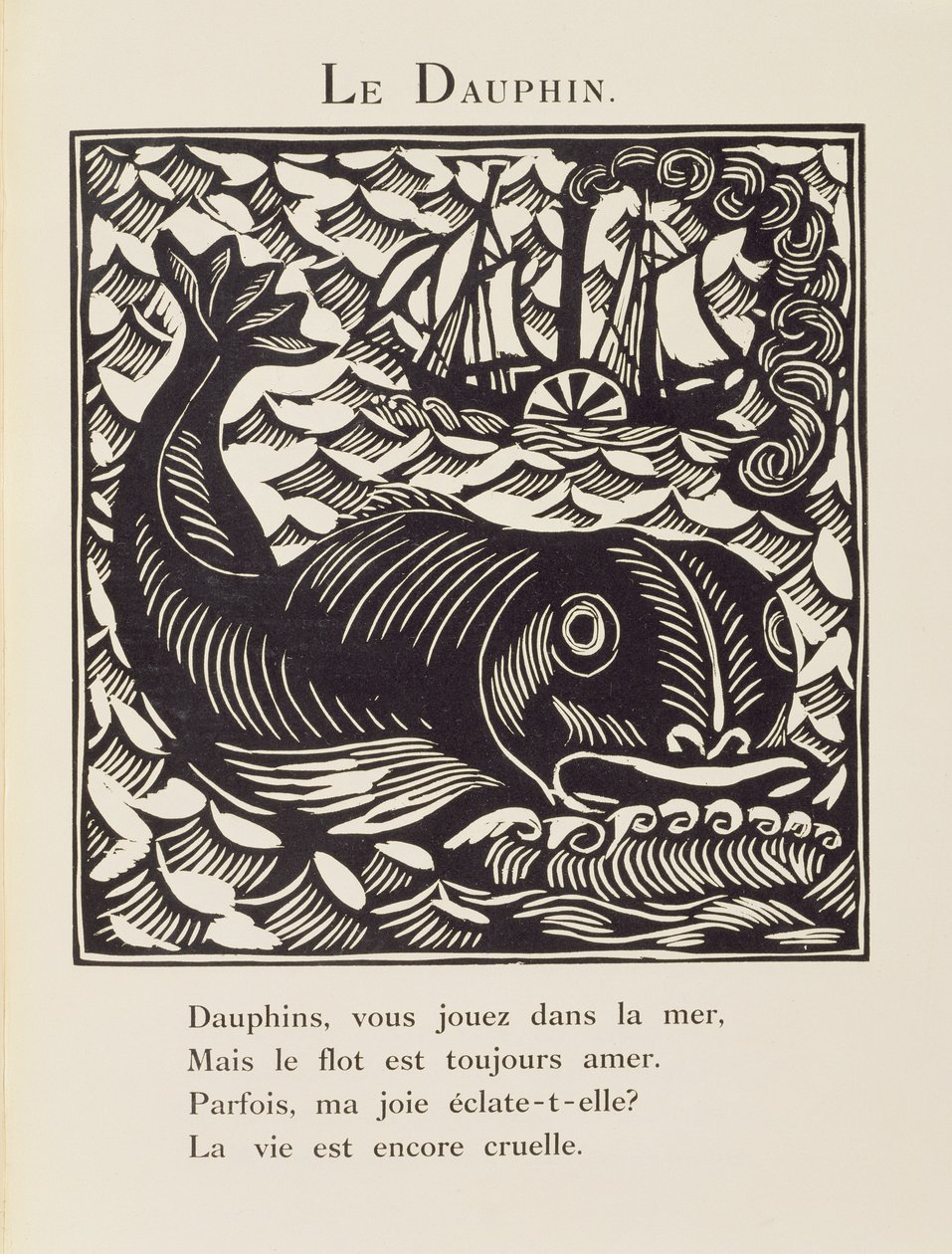 Le dauphin, illustration tirée du Bestiaire ou du Cortège d