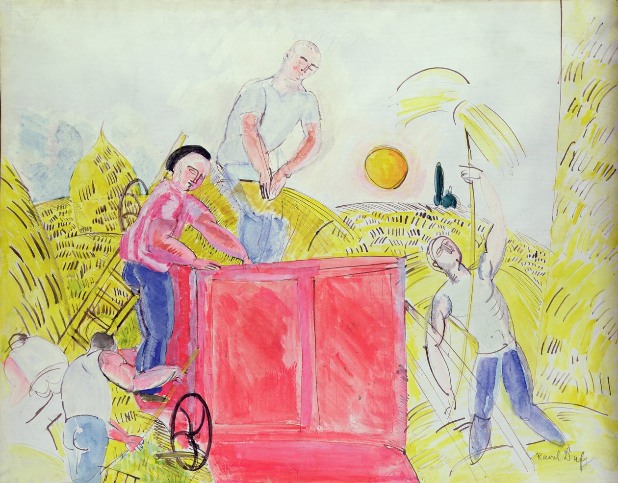 Les moissonneurs (gouache sur papier) - Raoul Dufy