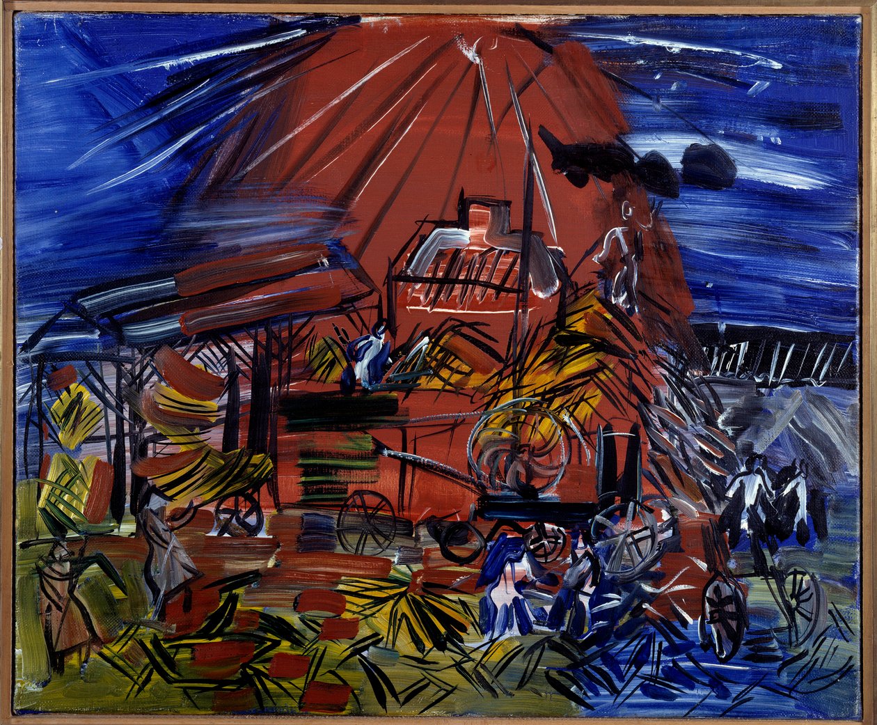 Le dépiquage rouge et bleu, 20e siècle (huile sur toile) - Raoul Dufy