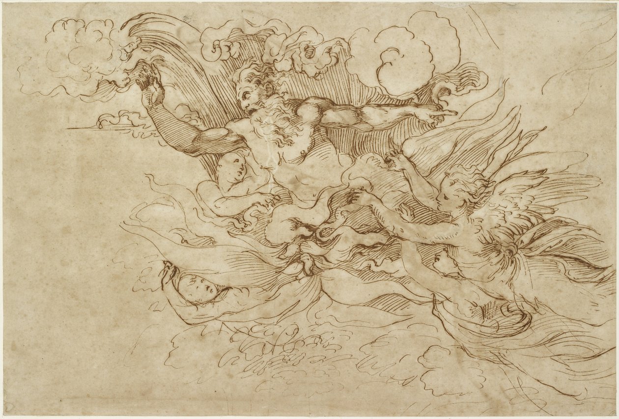Recto : Étude pour Dieu apparaissant à Moïse, WA1846.138 - Raffaello Sanzio Raphael