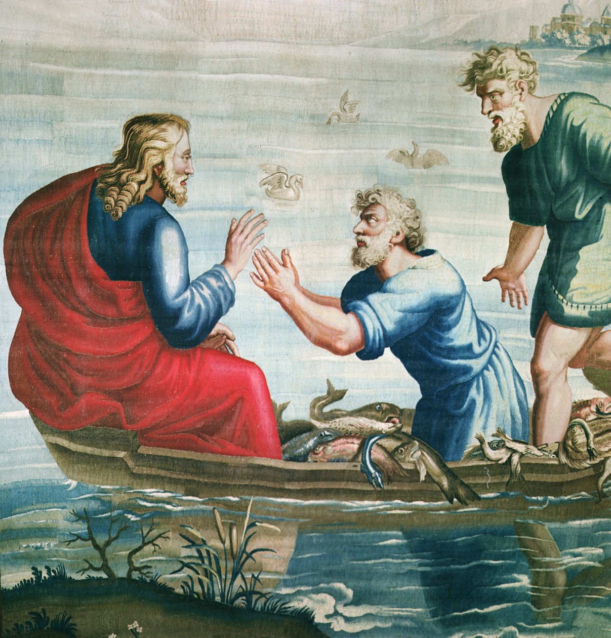 Tapisserie représentant les Actes des Apôtres, la pêche miraculeuse (détail) - Raffaello Sanzio Raphael