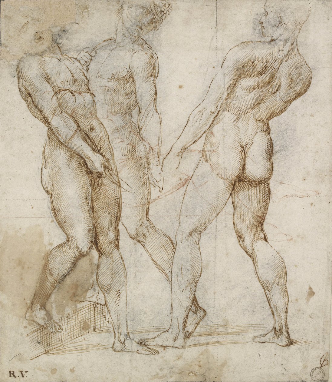 Trois Porteurs Nus - Raffaello Sanzio Raphael