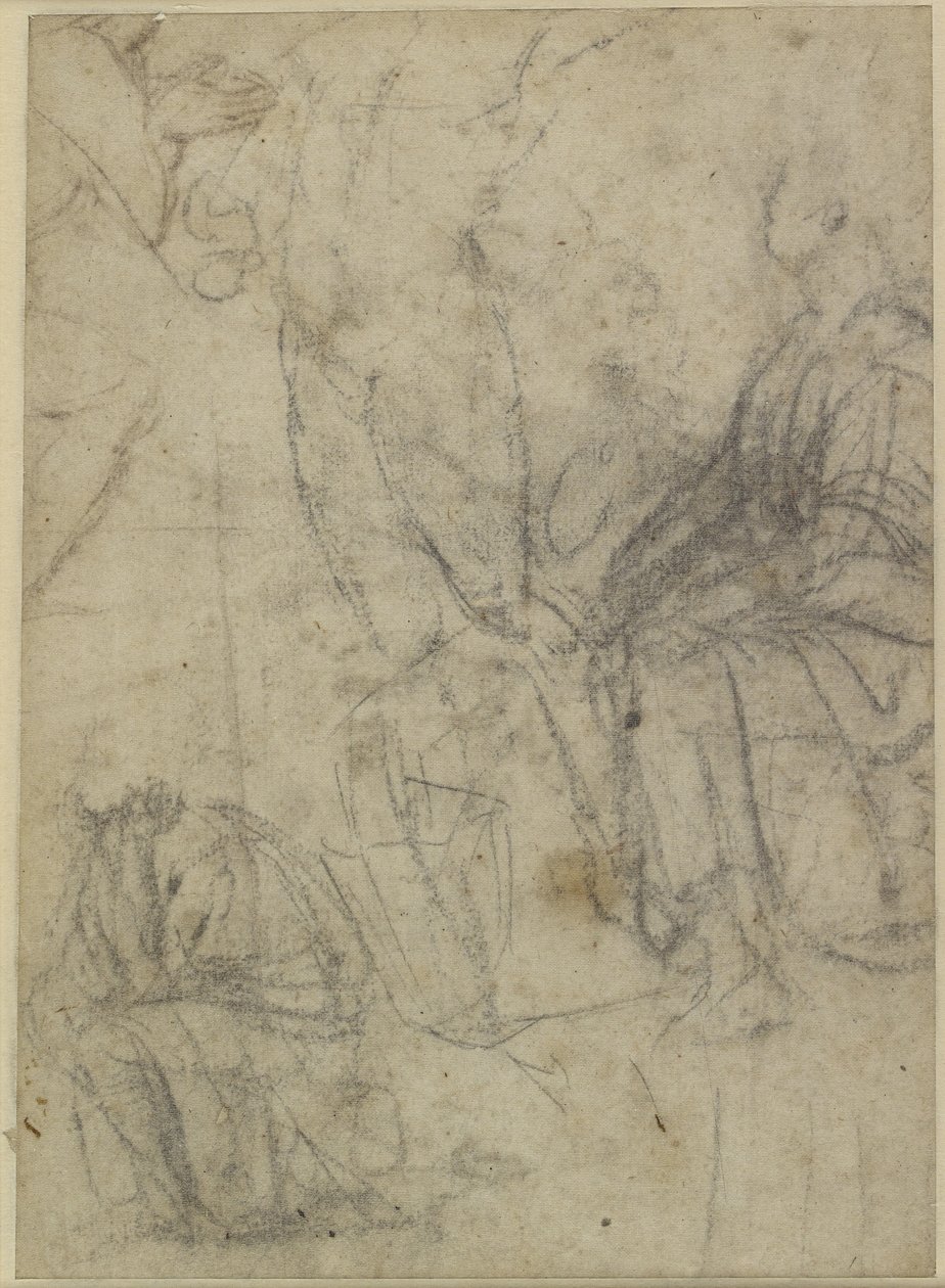 Verso : Croquis grossiers de figures agenouillées, WA1846.174 - Raffaello Sanzio Raphael