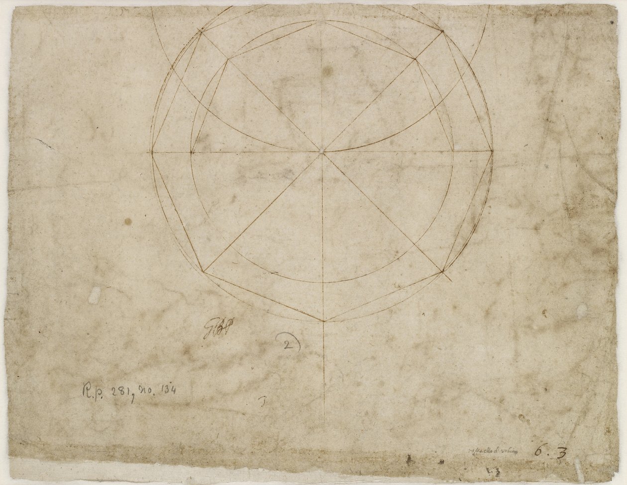Verso : Conception géométrique sphérique, WA1846.199 - Raffaello Sanzio Raphael