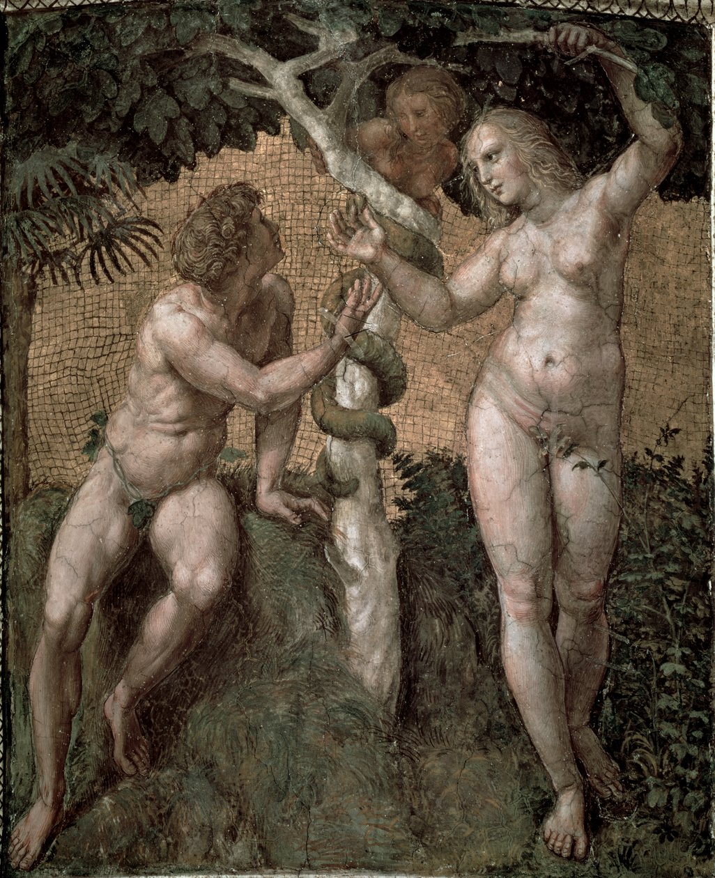 Adam et Ève, de la Stanza della Segnatura - Raffaello Sanzio Raphael