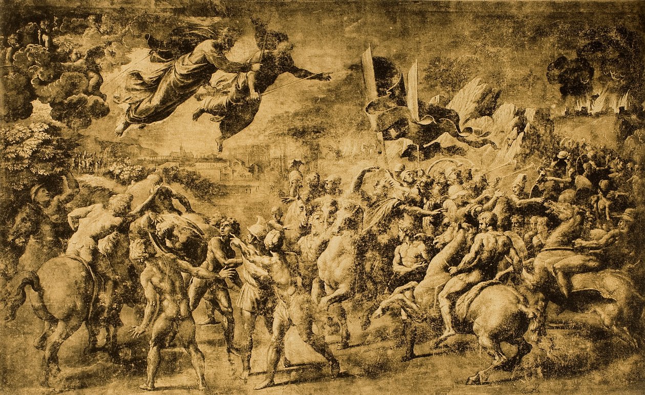 Les saints Pierre et Paul apparaissent à Attila - Raffaello Sanzio Raphael