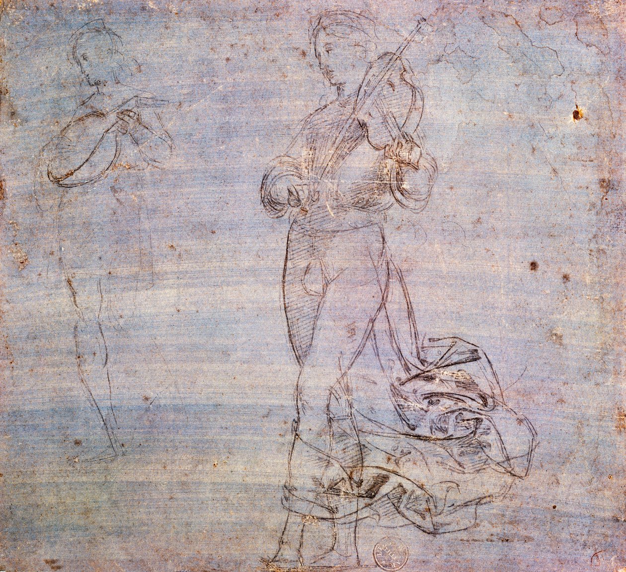 Étude pour figure avec instrument de musique - Raphael