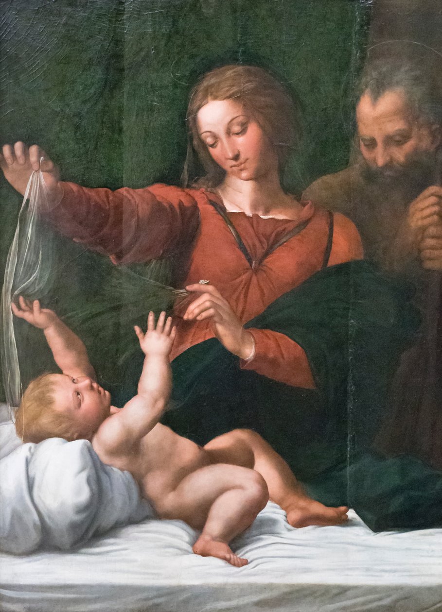 Sainte Famille, également connue sous le nom de Madonna del popolo, Madonna di Loreto ou Madonna del velo - Raphael (1483-1520)